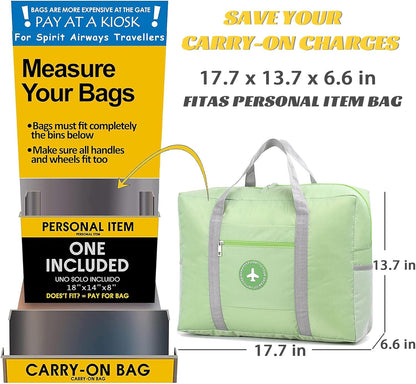 5PCS Travel Bag Thick Double-Layer Fabric Foldable Duffle Bags Spirit Airlines Personal Item Bag for Women Men Carry On Bags Sports Gym Tote Weekender Overnight Bag (1002 5PCS)