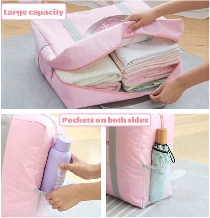 5PCS Travel Bag Thick Double-Layer Fabric Foldable Duffle Bags Spirit Airlines Personal Item Bag for Women Men Carry On Bags Sports Gym Tote Weekender Overnight Bag (1002 5PCS)