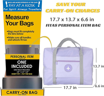 5PCS Travel Bag Thick Double-Layer Fabric Foldable Duffle Bags Spirit Airlines Personal Item Bag for Women Men Carry On Bags Sports Gym Tote Weekender Overnight Bag (1002 5PCS)