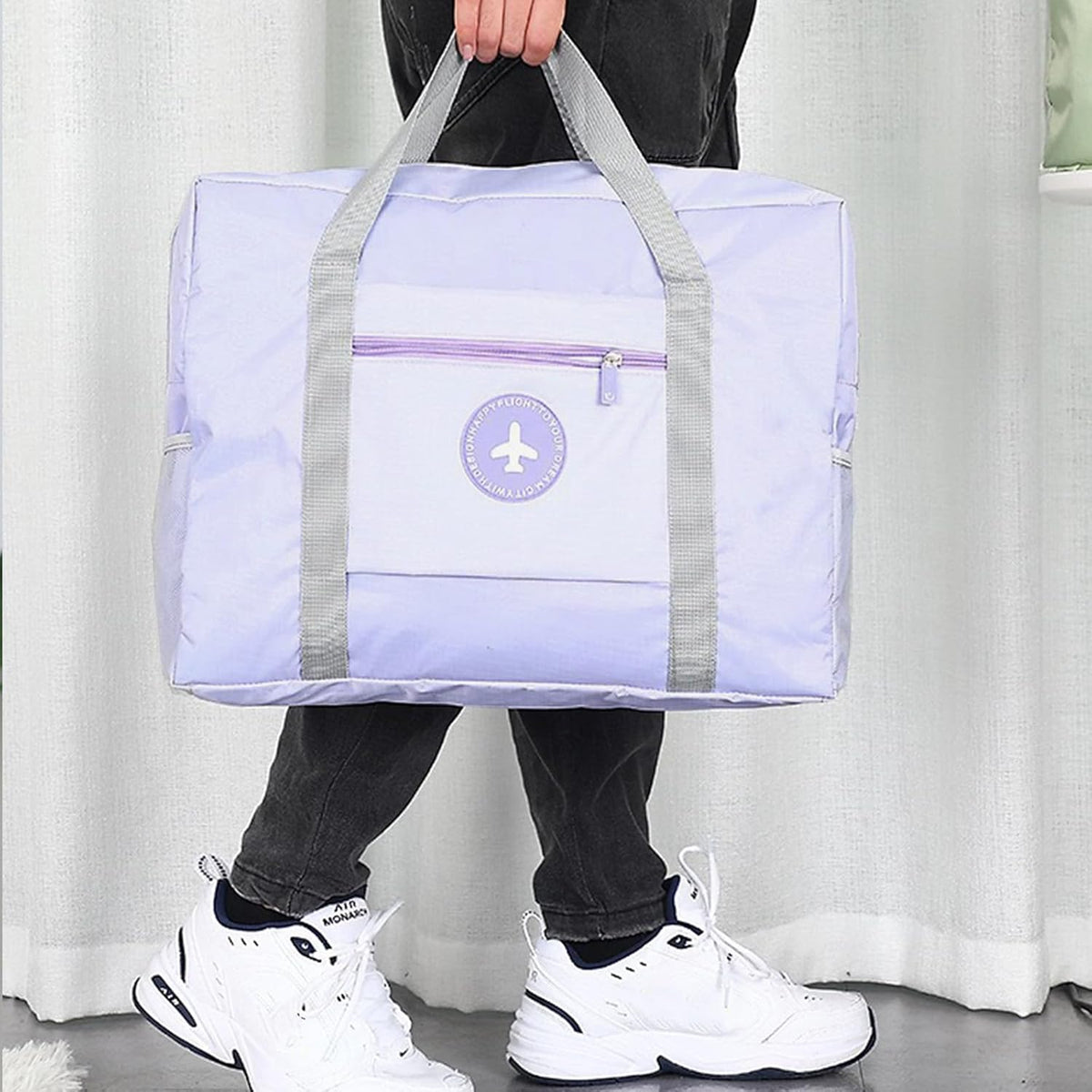 5PCS Travel Bag Thick Double-Layer Fabric Foldable Duffle Bags Spirit Airlines Personal Item Bag for Women Men Carry On Bags Sports Gym Tote Weekender Overnight Bag (1002 5PCS)