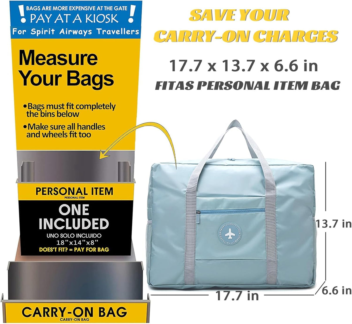 5PCS Travel Bag Thick Double-Layer Fabric Foldable Duffle Bags Spirit Airlines Personal Item Bag for Women Men Carry On Bags Sports Gym Tote Weekender Overnight Bag (1002 5PCS)
