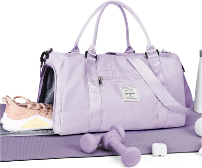 Gym Bag Womens Mens with Shoes Compartment and Wet Pocket Travel Duffel Bags for Women for Plane Sport Gym Tote Bag with Toiletry Bags Waterproof Weekend Overnight Carry on Bag Hospital Holdalls - Colors C