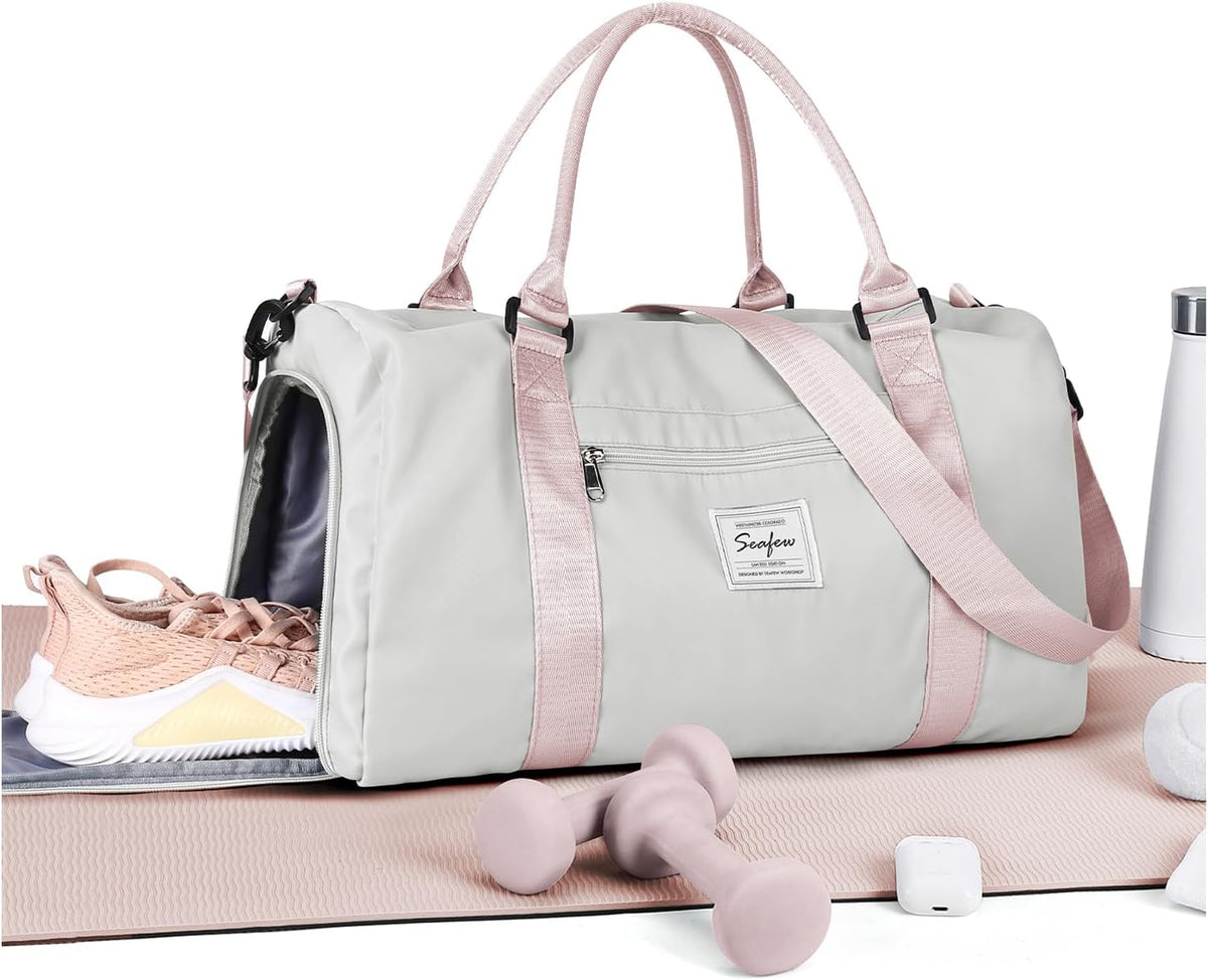 Gym Bag Womens Mens with Shoes Compartment and Wet Pocket Travel Duffel Bags for Women for Plane Sport Gym Tote Bag with Toiletry Bags Waterproof Weekend Overnight Carry on Bag Hospital Holdalls - Colors C