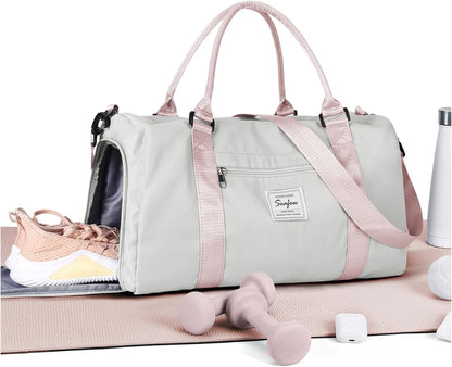 Gym Bag Womens Mens with Shoes Compartment and Wet Pocket Travel Duffel Bags for Women for Plane Sport Gym Tote Bag with Toiletry Bags Waterproof Weekend Overnight Carry on Bag Hospital Holdalls - Colors C