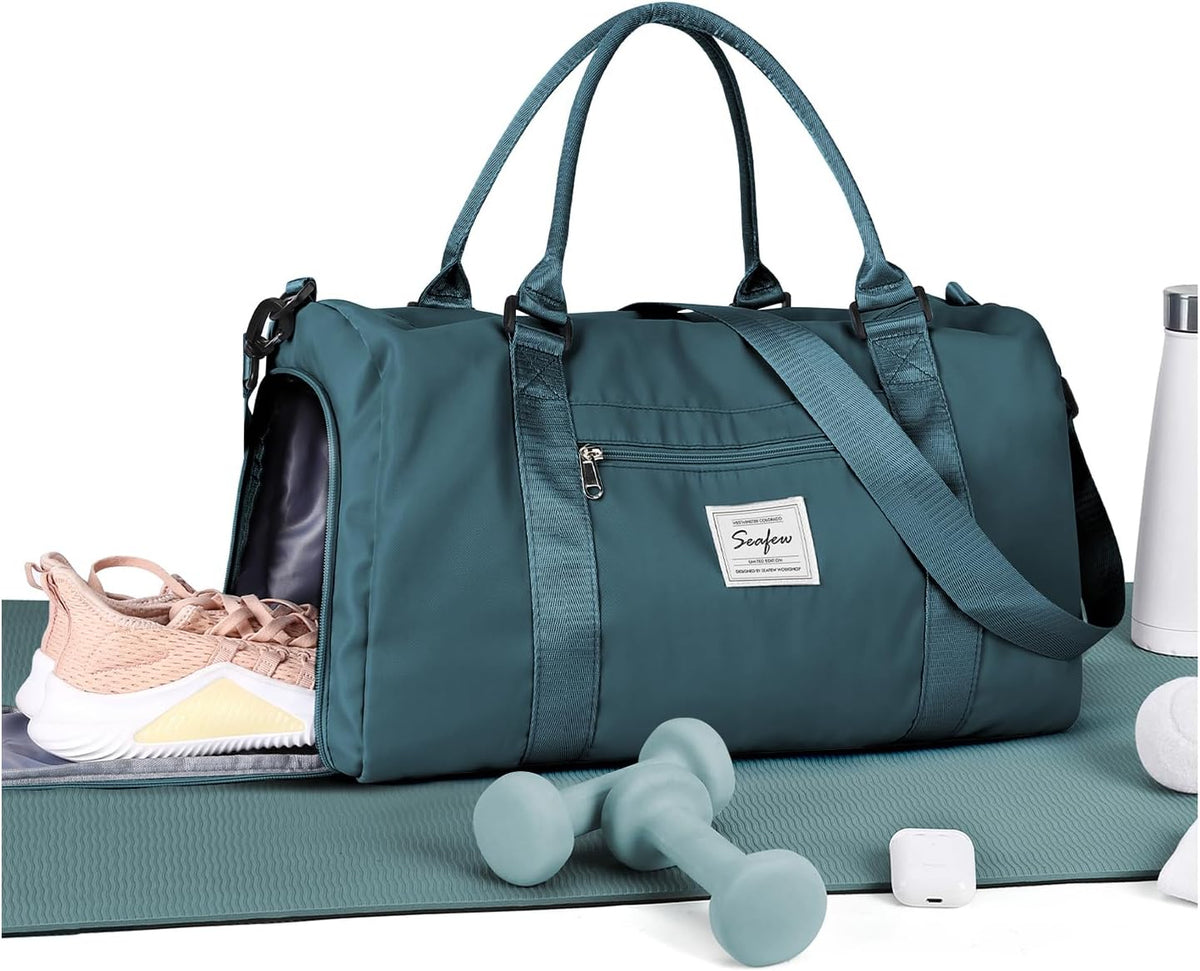Gym Bag Womens Mens with Shoes Compartment and Wet Pocket Travel Duffel Bags for Women for Plane Sport Gym Tote Bag with Toiletry Bags Waterproof Weekend Overnight Carry on Bag Hospital Holdalls - Colors C