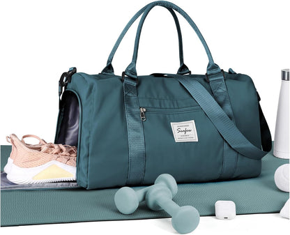 Gym Bag Womens Mens with Shoes Compartment and Wet Pocket Travel Duffel Bags for Women for Plane Sport Gym Tote Bag with Toiletry Bags Waterproof Weekend Overnight Carry on Bag Hospital Holdalls - Colors C