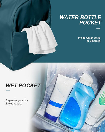 Gym Bag Womens Mens with Shoes Compartment and Wet Pocket Travel Duffel Bags for Women for Plane Sport Gym Tote Bag with Toiletry Bags Waterproof Weekend Overnight Carry on Bag Hospital Holdalls - Colors C