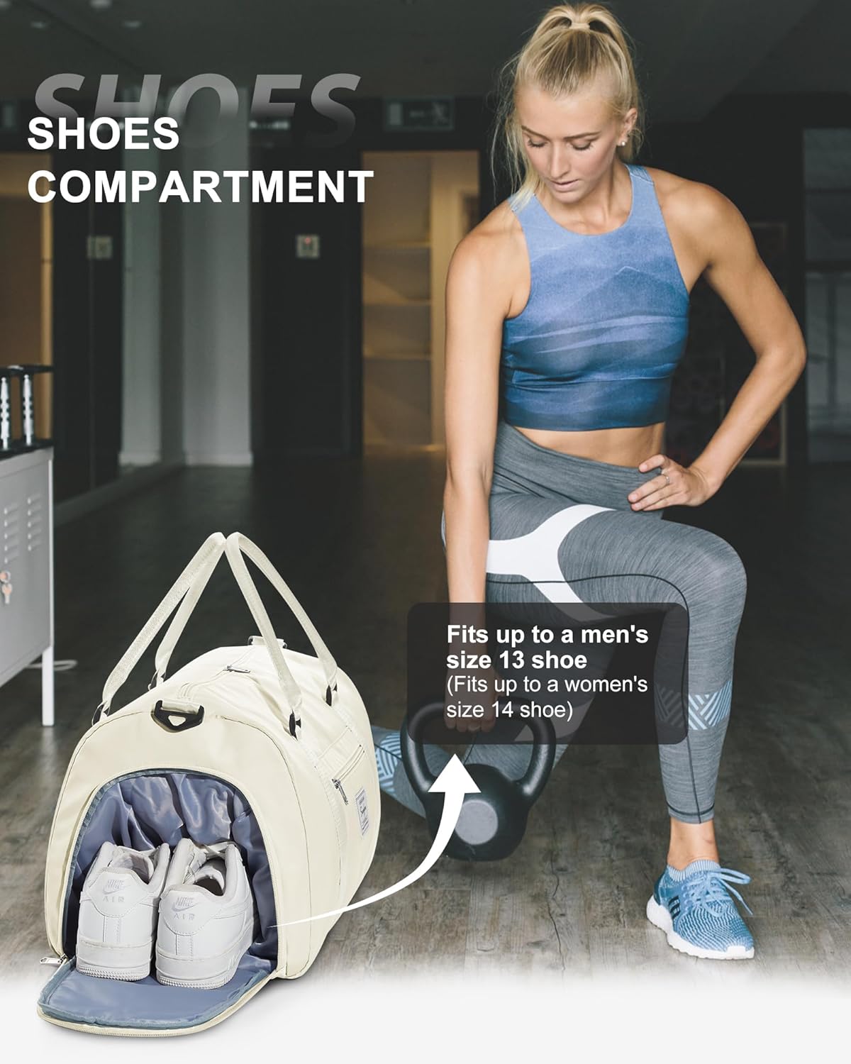 Gym Bag Womens Mens with Shoes Compartment and Wet Pocket Travel Duffel Bags for Women for Plane Sport Gym Tote Bag with Toiletry Bags Waterproof Weekend Overnight Carry on Bag Hospital Holdalls - Colors C