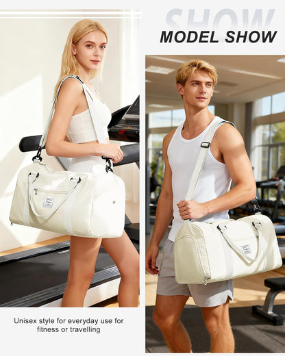 Gym Bag Womens Mens with Shoes Compartment and Wet Pocket Travel Duffel Bags for Women for Plane Sport Gym Tote Bag with Toiletry Bags Waterproof Weekend Overnight Carry on Bag Hospital Holdalls - Colors C