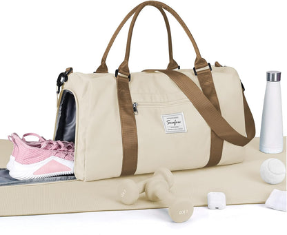 Gym Bag Womens Mens with Shoes Compartment and Wet Pocket Travel Duffel Bags for Women for Plane Sport Gym Tote Bag with Toiletry Bags Waterproof Weekend Overnight Carry on Bag Hospital Holdalls - Colors C