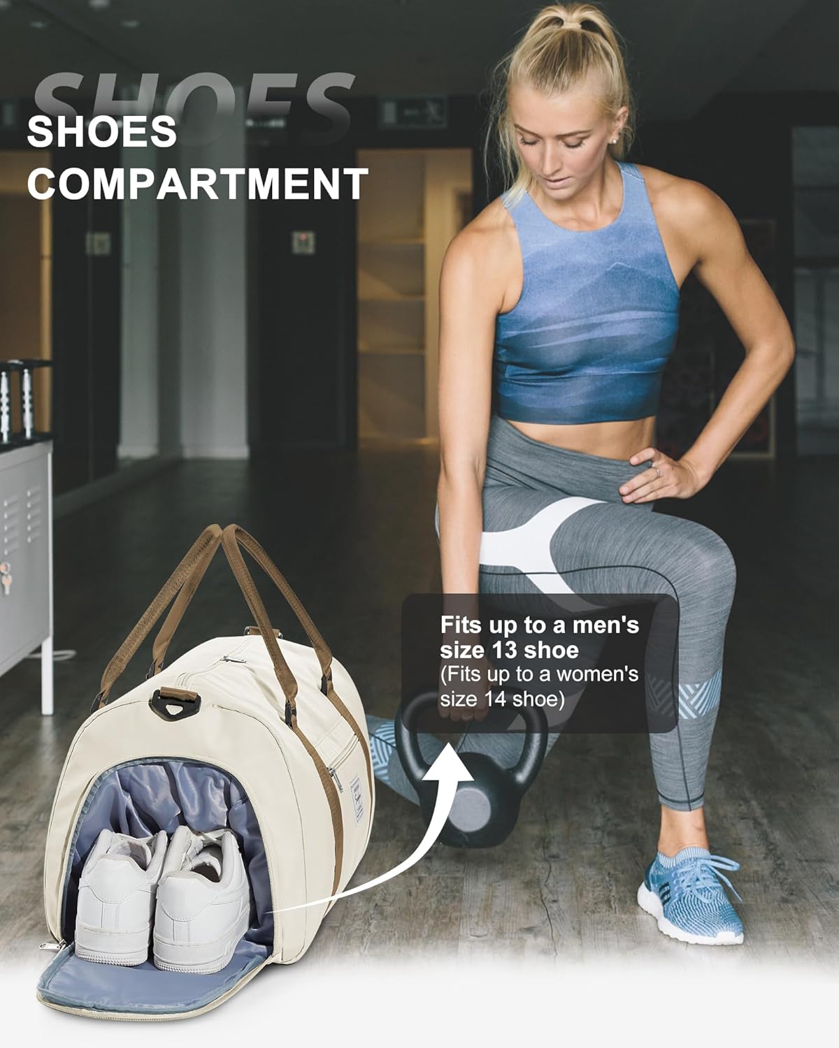 Gym Bag Womens Mens with Shoes Compartment and Wet Pocket Travel Duffel Bags for Women for Plane Sport Gym Tote Bag with Toiletry Bags Waterproof Weekend Overnight Carry on Bag Hospital Holdalls - Colors C