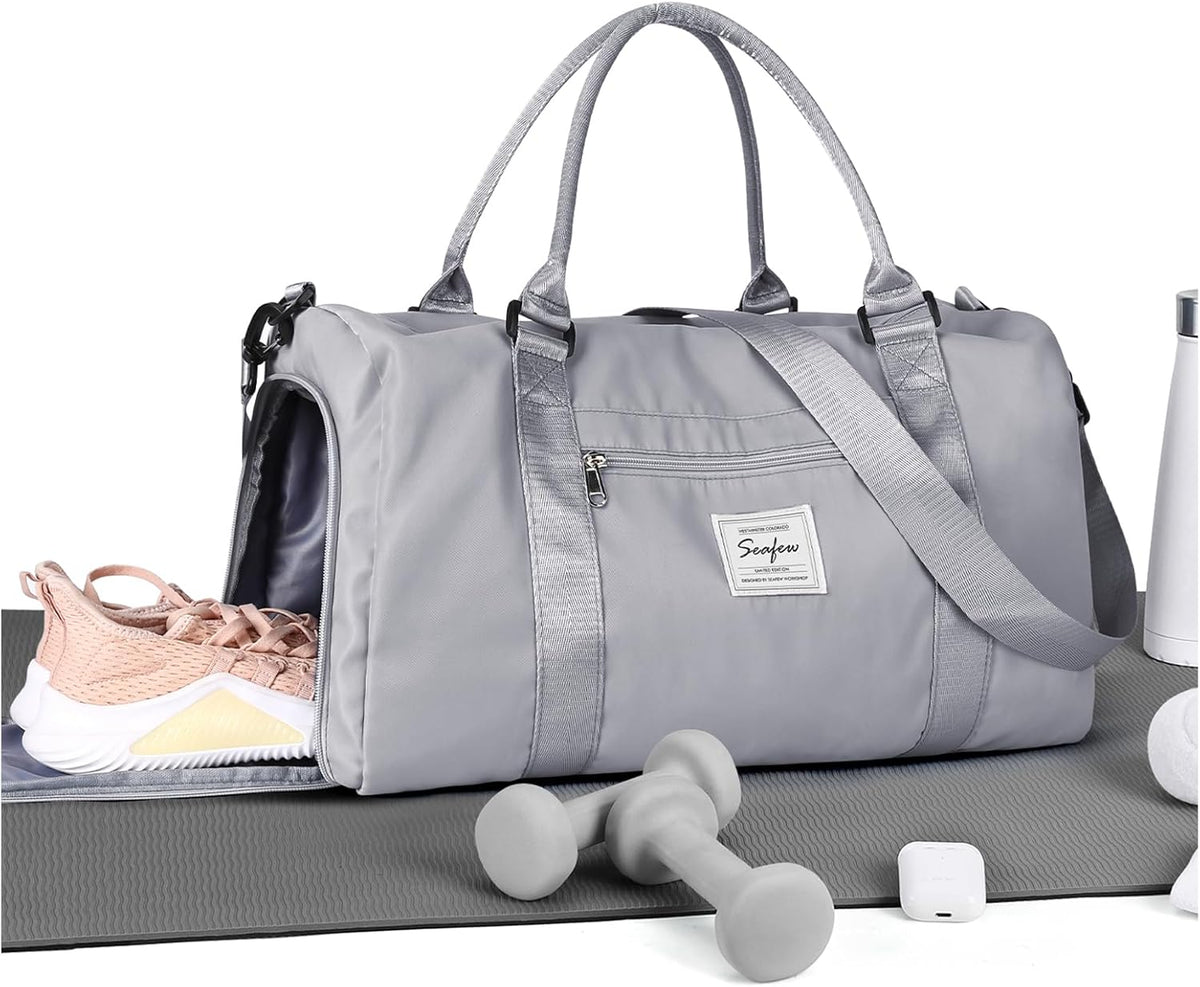 Gym Bag Womens Mens with Shoes Compartment and Wet Pocket Travel Duffel Bags for Women for Plane Sport Gym Tote Bag with Toiletry Bags Waterproof Weekend Overnight Carry on Bag Hospital Holdalls - Colors C