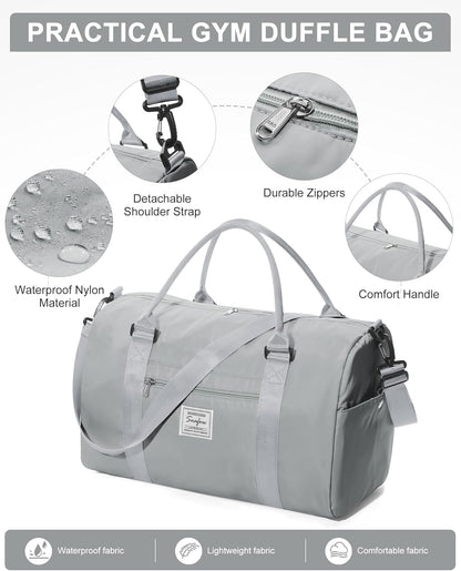 Gym Bag Womens Mens with Shoes Compartment and Wet Pocket Travel Duffel Bags for Women for Plane Sport Gym Tote Bag with Toiletry Bags Waterproof Weekend Overnight Carry on Bag Hospital Holdalls - Colors C