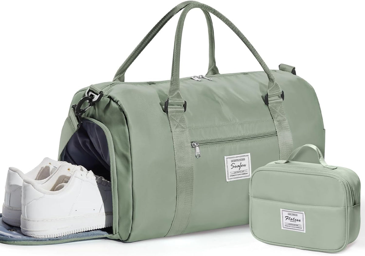 Gym Bag Womens Mens with Shoes Compartment and Wet Pocket Travel Duffel Bags for Women for Plane Sport Gym Tote Bag with Toiletry Bags Waterproof Weekend Overnight Carry on Bag Hospital Holdalls - Colors C