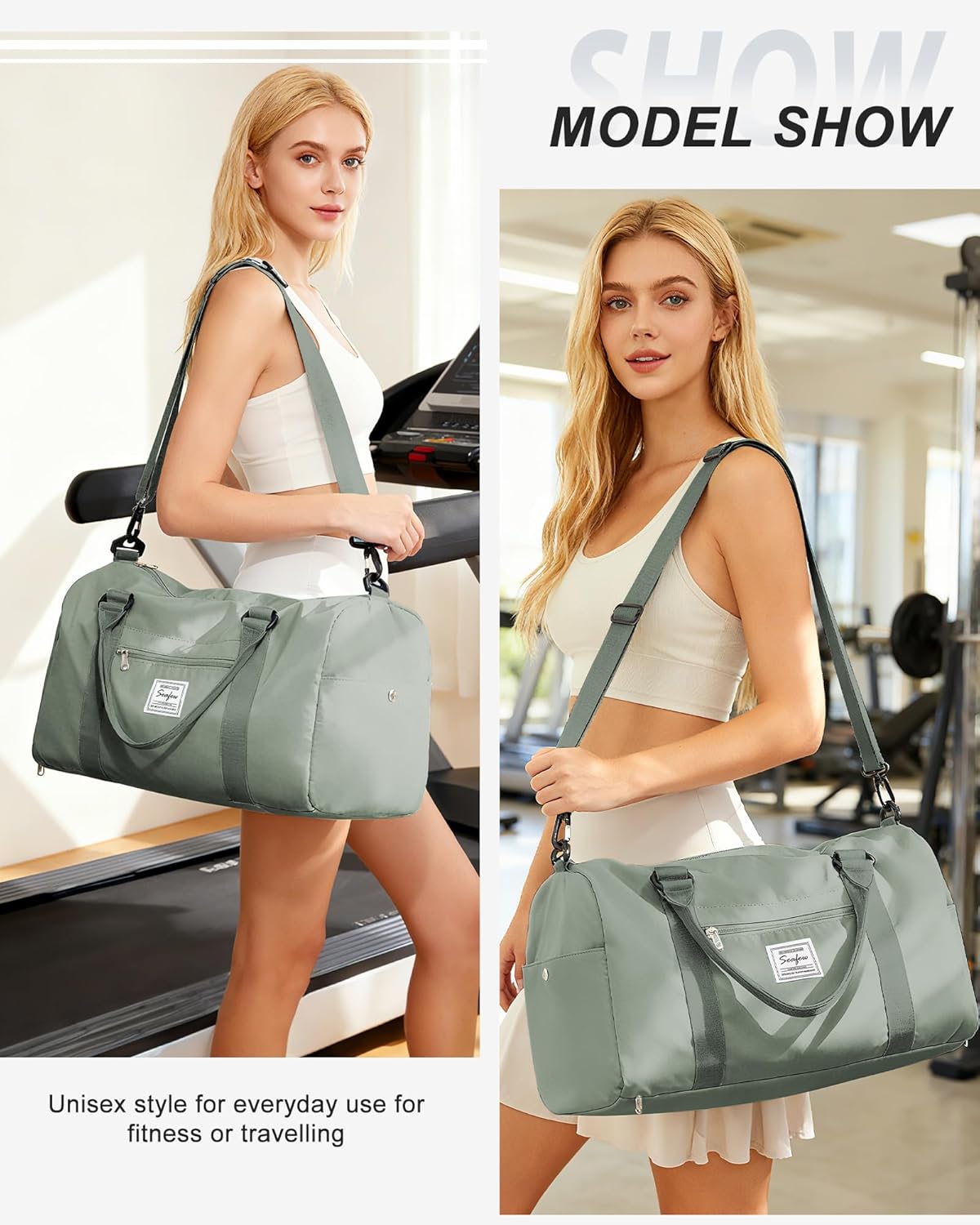 Gym Bag Womens Mens with Shoes Compartment and Wet Pocket Travel Duffel Bags for Women for Plane Sport Gym Tote Bag with Toiletry Bags Waterproof Weekend Overnight Carry on Bag Hospital Holdalls - Colors C