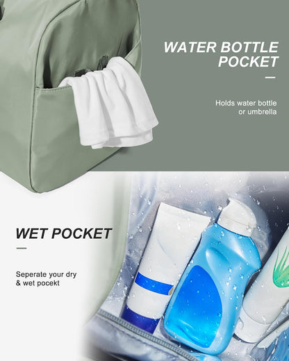 Gym Bag Womens Mens with Shoes Compartment and Wet Pocket Travel Duffel Bags for Women for Plane Sport Gym Tote Bag with Toiletry Bags Waterproof Weekend Overnight Carry on Bag Hospital Holdalls - Colors C