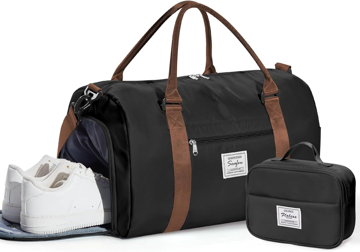 Gym Bag Womens Mens with Shoes Compartment and Wet Pocket Travel Duffel Bags for Women for Plane Sport Gym Tote Bag with Toiletry Bags Waterproof Weekend Overnight Carry on Bag Hospital Holdalls - Colors C