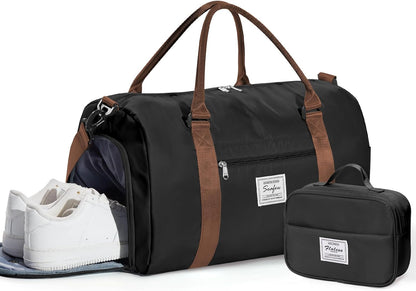 Gym Bag Womens Mens with Shoes Compartment and Wet Pocket Travel Duffel Bags for Women for Plane Sport Gym Tote Bag with Toiletry Bags Waterproof Weekend Overnight Carry on Bag Hospital Holdalls - Colors C