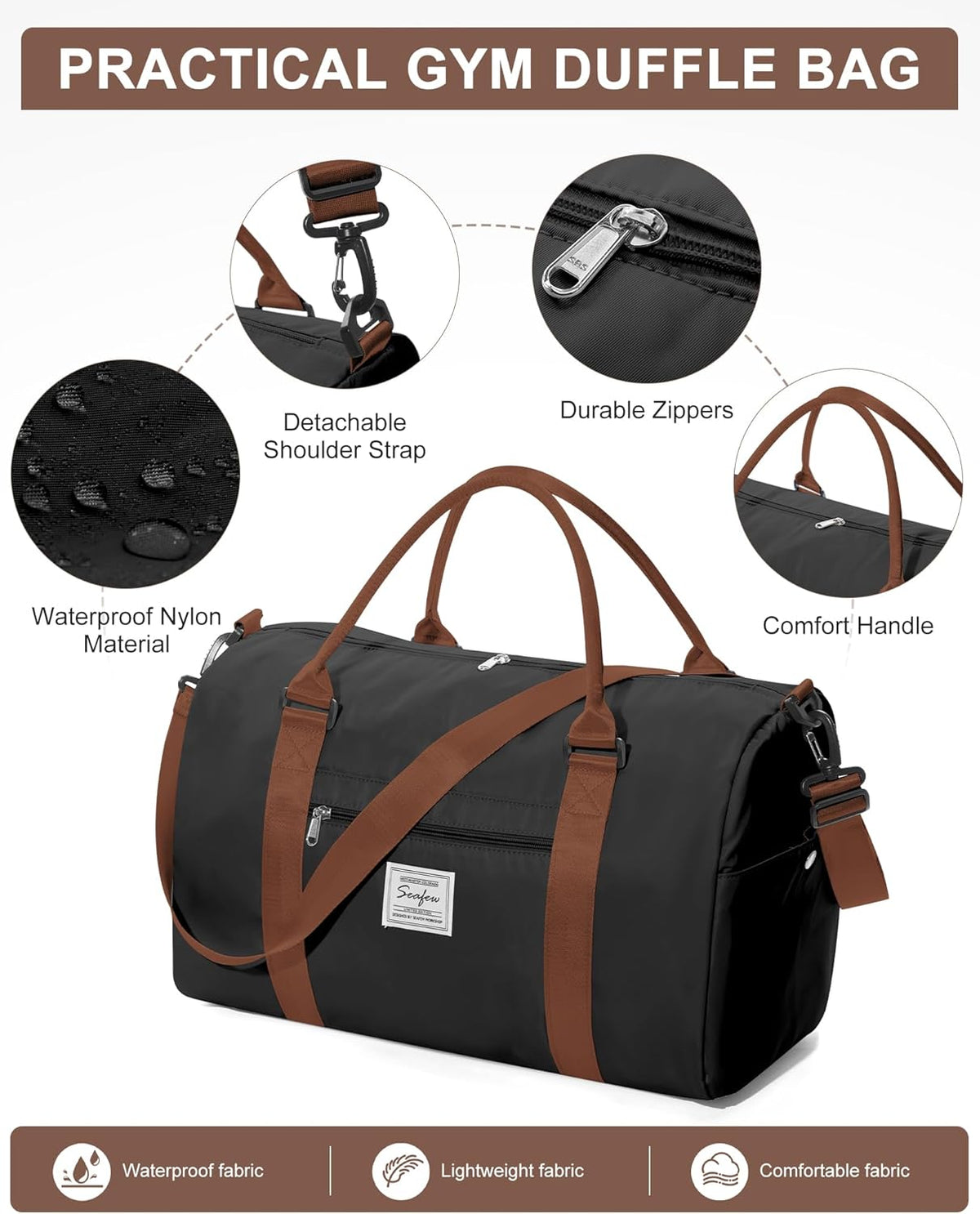 Gym Bag Womens Mens with Shoes Compartment and Wet Pocket Travel Duffel Bags for Women for Plane Sport Gym Tote Bag with Toiletry Bags Waterproof Weekend Overnight Carry on Bag Hospital Holdalls - Colors C