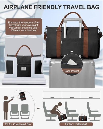 Gym Bag Womens Mens with Shoes Compartment and Wet Pocket Travel Duffel Bags for Women for Plane Sport Gym Tote Bag with Toiletry Bags Waterproof Weekend Overnight Carry on Bag Hospital Holdalls - Colors C