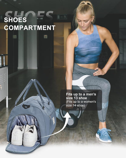 Gym Bag Womens Mens with Shoes Compartment and Wet Pocket Travel Duffel Bags for Women for Plane Sport Gym Tote Bag with Toiletry Bags Waterproof Weekend Overnight Carry on Bag Hospital Holdalls - Colors C