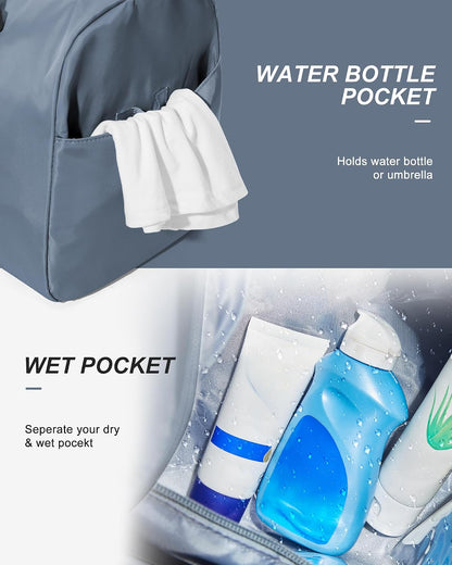 Gym Bag Womens Mens with Shoes Compartment and Wet Pocket Travel Duffel Bags for Women for Plane Sport Gym Tote Bag with Toiletry Bags Waterproof Weekend Overnight Carry on Bag Hospital Holdalls - Colors C