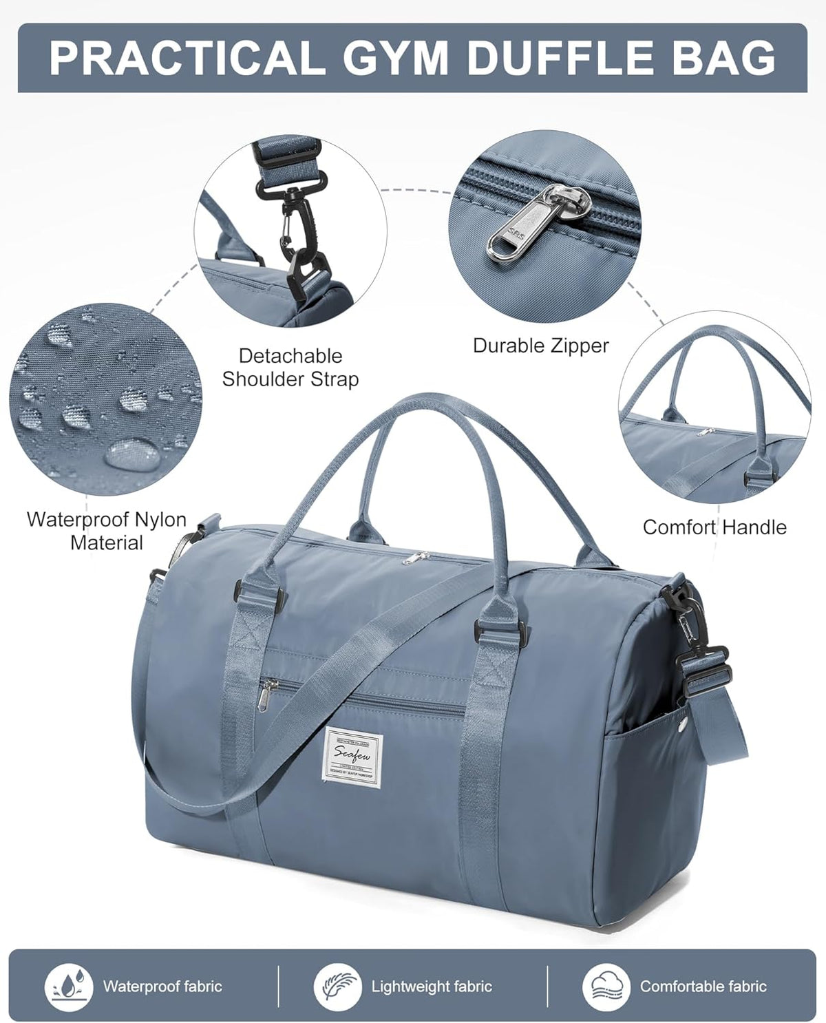 Gym Bag Womens Mens with Shoes Compartment and Wet Pocket Travel Duffel Bags for Women for Plane Sport Gym Tote Bag with Toiletry Bags Waterproof Weekend Overnight Carry on Bag Hospital Holdalls - Colors C