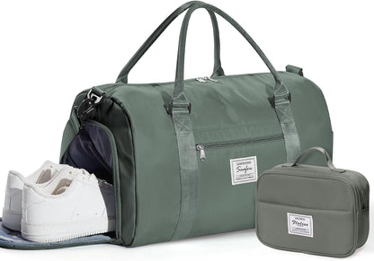 Gym Bag Womens Mens with Shoes Compartment and Wet Pocket Travel Duffel Bags for Women for Plane Sport Gym Tote Bag with Toiletry Bags Waterproof Weekend Overnight Carry on Bag Hospital Holdalls - Colors C