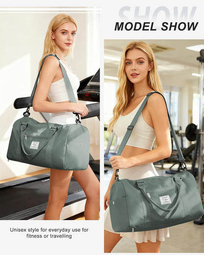 Gym Bag Womens Mens with Shoes Compartment and Wet Pocket Travel Duffel Bags for Women for Plane Sport Gym Tote Bag with Toiletry Bags Waterproof Weekend Overnight Carry on Bag Hospital Holdalls - Colors C