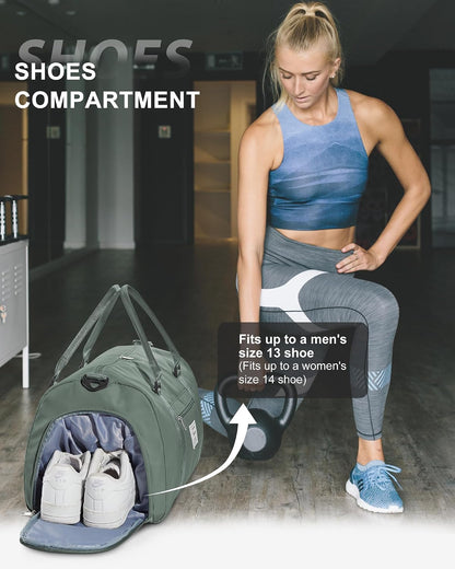 Gym Bag Womens Mens with Shoes Compartment and Wet Pocket Travel Duffel Bags for Women for Plane Sport Gym Tote Bag with Toiletry Bags Waterproof Weekend Overnight Carry on Bag Hospital Holdalls - Colors C