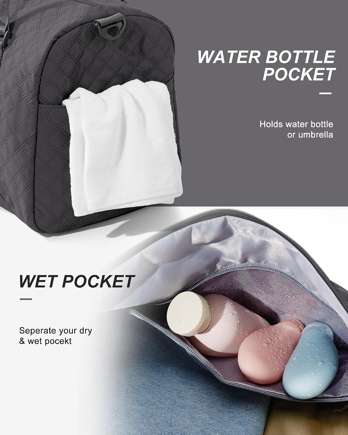 Gym Bag Womens Mens with Shoes Compartment and Wet Pocket Travel Duffel Bags for Women for Plane Sport Gym Tote Bag with Toiletry Bags Waterproof Weekend Overnight Carry on Bag Hospital Holdalls - Colors C