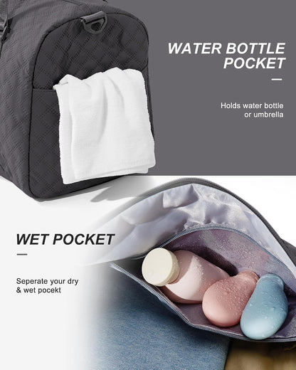 Gym Bag Womens Mens with Shoes Compartment and Wet Pocket Travel Duffel Bags for Women for Plane Sport Gym Tote Bag with Toiletry Bags Waterproof Weekend Overnight Carry on Bag Hospital Holdalls - Colors C