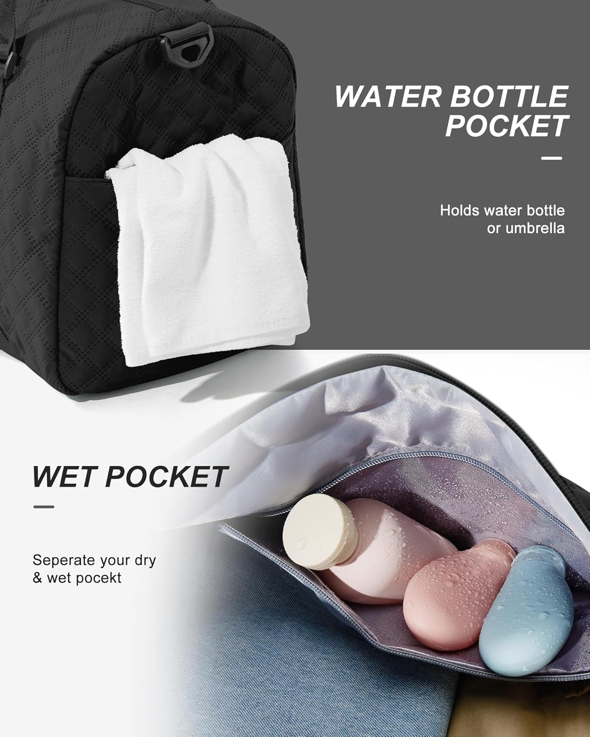 Gym Bag Womens Mens with Shoes Compartment and Wet Pocket Travel Duffel Bags for Women for Plane Sport Gym Tote Bag with Toiletry Bags Waterproof Weekend Overnight Carry on Bag Hospital Holdalls - Colors C
