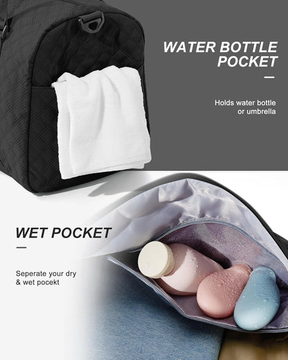 Gym Bag Womens Mens with Shoes Compartment and Wet Pocket Travel Duffel Bags for Women for Plane Sport Gym Tote Bag with Toiletry Bags Waterproof Weekend Overnight Carry on Bag Hospital Holdalls - Colors C