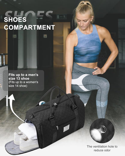 Gym Bag Womens Mens with Shoes Compartment and Wet Pocket Travel Duffel Bags for Women for Plane Sport Gym Tote Bag with Toiletry Bags Waterproof Weekend Overnight Carry on Bag Hospital Holdalls - Colors C