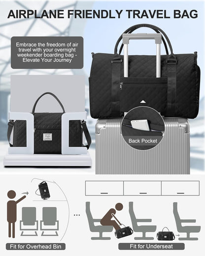 Gym Bag Womens Mens with Shoes Compartment and Wet Pocket Travel Duffel Bags for Women for Plane Sport Gym Tote Bag with Toiletry Bags Waterproof Weekend Overnight Carry on Bag Hospital Holdalls - Colors C