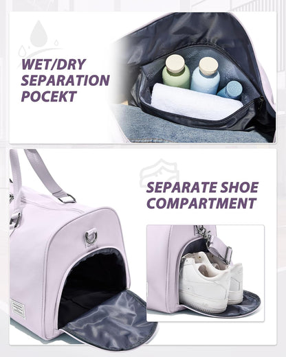 Gym Bag Womens Mens with Shoes Compartment and Wet Pocket Travel Duffel Bags for Women for Plane Sport Gym Tote Bag with Toiletry Bags Waterproof Weekend Overnight Carry on Bag Hospital Holdalls - Colors C
