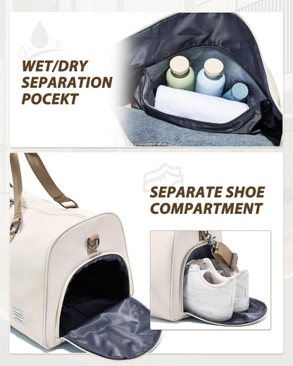 Gym Bag Womens Mens with Shoes Compartment and Wet Pocket Travel Duffel Bags for Women for Plane Sport Gym Tote Bag with Toiletry Bags Waterproof Weekend Overnight Carry on Bag Hospital Holdalls - Colors C