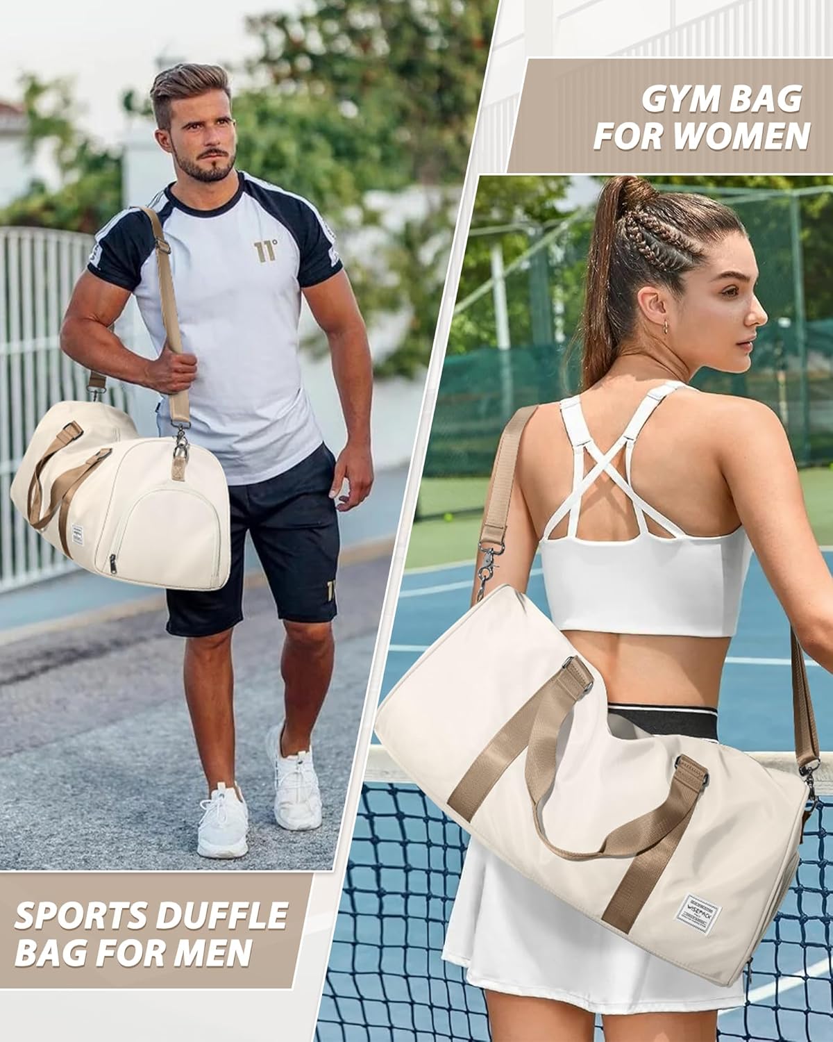 Gym Bag Womens Mens with Shoes Compartment and Wet Pocket Travel Duffel Bags for Women for Plane Sport Gym Tote Bag with Toiletry Bags Waterproof Weekend Overnight Carry on Bag Hospital Holdalls - Colors C