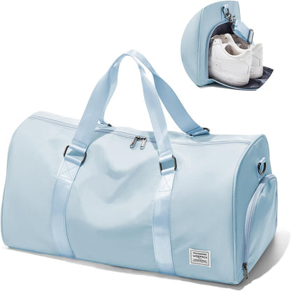 Gym Bag Womens Mens with Shoes Compartment and Wet Pocket Travel Duffel Bags for Women for Plane Sport Gym Tote Bag with Toiletry Bags Waterproof Weekend Overnight Carry on Bag Hospital Holdalls - Colors C