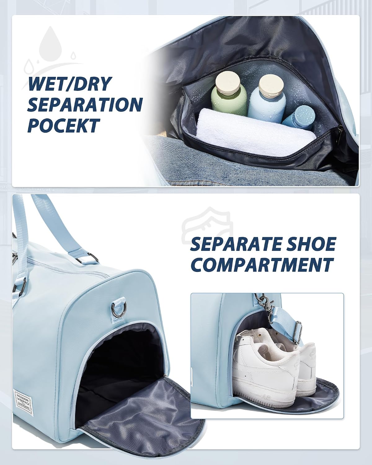 Gym Bag Womens Mens with Shoes Compartment and Wet Pocket Travel Duffel Bags for Women for Plane Sport Gym Tote Bag with Toiletry Bags Waterproof Weekend Overnight Carry on Bag Hospital Holdalls - Colors C