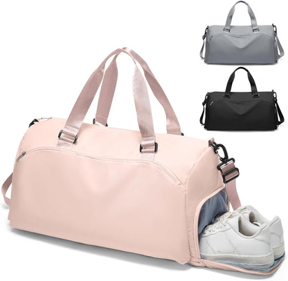 Gym Bag Womens Mens with Shoes Compartment and Wet Pocket Travel Duffel Bags for Women for Plane Sport Gym Tote Bag with Toiletry Bags Waterproof Weekend Overnight Carry on Bag Hospital Holdalls - Colors C