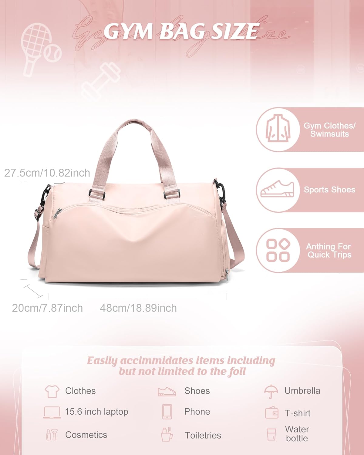 Gym Bag Womens Mens with Shoes Compartment and Wet Pocket Travel Duffel Bags for Women for Plane Sport Gym Tote Bag with Toiletry Bags Waterproof Weekend Overnight Carry on Bag Hospital Holdalls - Colors C