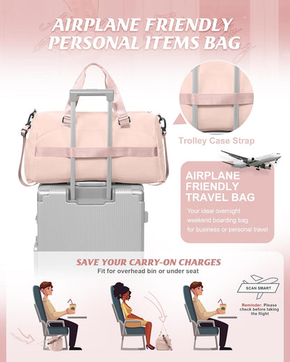 Gym Bag Womens Mens with Shoes Compartment and Wet Pocket Travel Duffel Bags for Women for Plane Sport Gym Tote Bag with Toiletry Bags Waterproof Weekend Overnight Carry on Bag Hospital Holdalls - Colors C