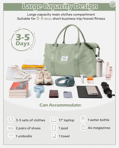 Gym Bag Womens Mens with Shoes Compartment and Wet Pocket Travel Duffel Bags for Women for Plane Sport Gym Tote Bag with Toiletry Bags Waterproof Weekend Overnight Carry on Bag Hospital Holdalls - Colors C