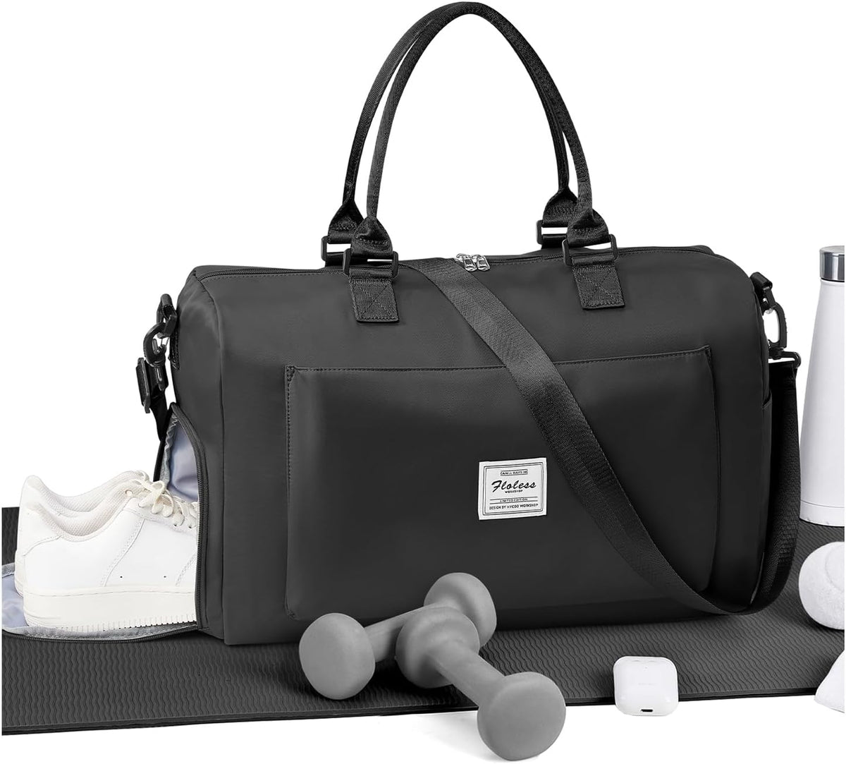 Gym Bag Womens Mens with Shoes Compartment and Wet Pocket Travel Duffel Bags for Women for Plane Sport Gym Tote Bag with Toiletry Bags Waterproof Weekend Overnight Carry on Bag Hospital Holdalls - Colors C