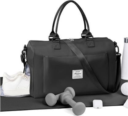Gym Bag Womens Mens with Shoes Compartment and Wet Pocket Travel Duffel Bags for Women for Plane Sport Gym Tote Bag with Toiletry Bags Waterproof Weekend Overnight Carry on Bag Hospital Holdalls - Colors C