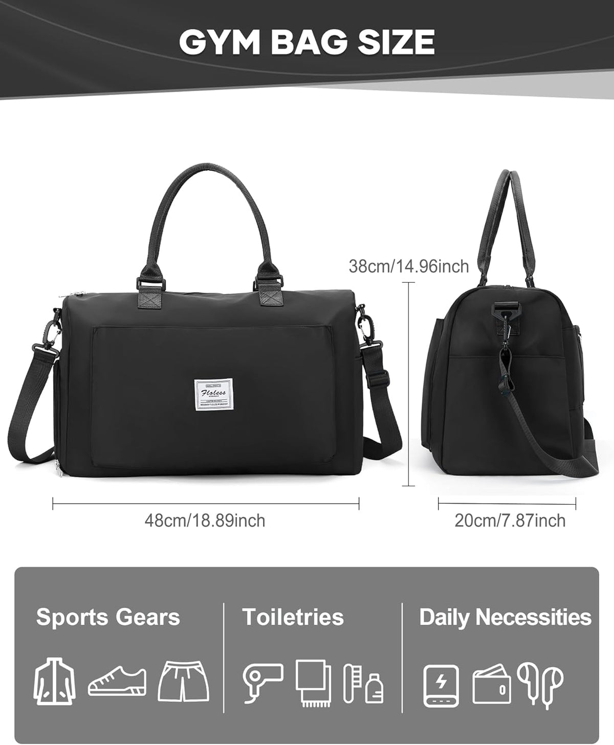 Gym Bag Womens Mens with Shoes Compartment and Wet Pocket Travel Duffel Bags for Women for Plane Sport Gym Tote Bag with Toiletry Bags Waterproof Weekend Overnight Carry on Bag Hospital Holdalls - Colors C