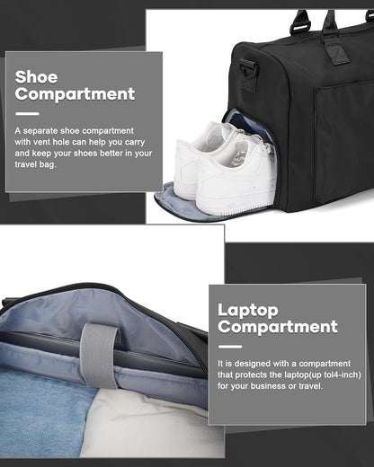 Gym Bag Womens Mens with Shoes Compartment and Wet Pocket Travel Duffel Bags for Women for Plane Sport Gym Tote Bag with Toiletry Bags Waterproof Weekend Overnight Carry on Bag Hospital Holdalls - Colors C