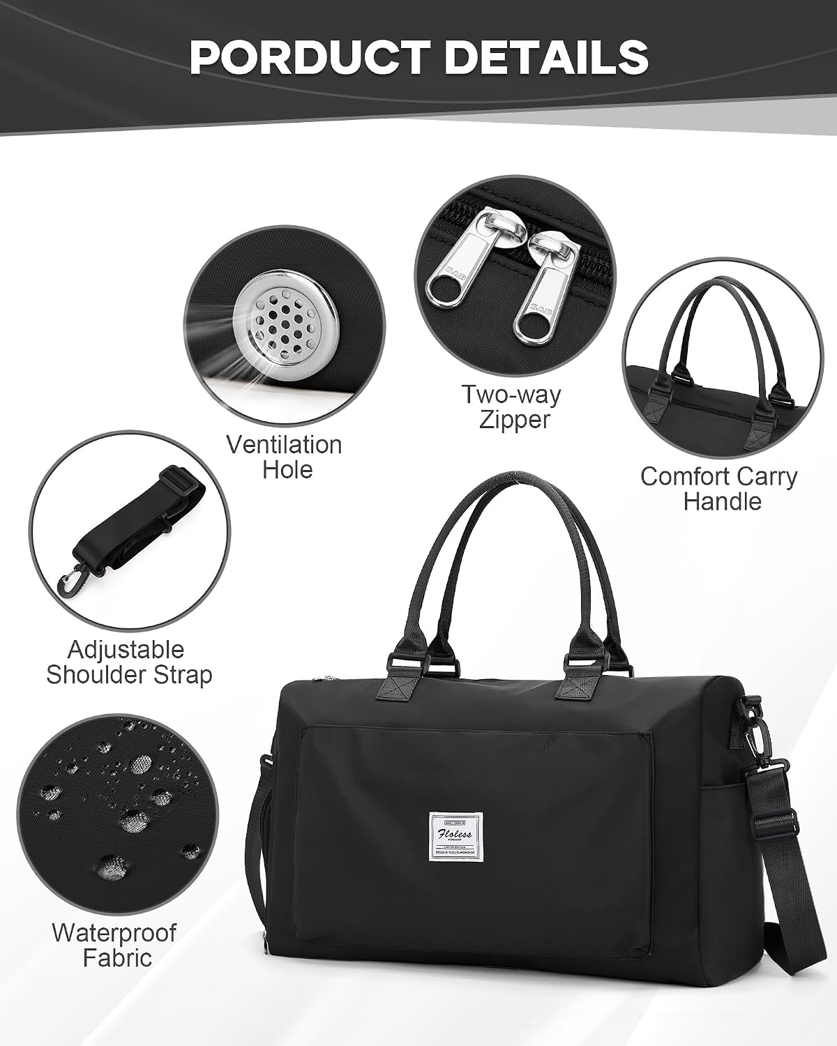 Gym Bag Womens Mens with Shoes Compartment and Wet Pocket Travel Duffel Bags for Women for Plane Sport Gym Tote Bag with Toiletry Bags Waterproof Weekend Overnight Carry on Bag Hospital Holdalls - Colors C